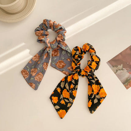 [해외]머리망 호텔 아르바이트 플라워 롱 리본 헤어밴드 레드밴드 리본머리 귀여운 소녀