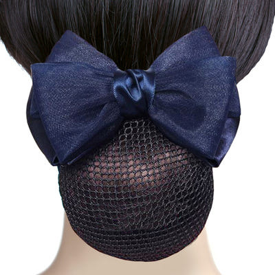 [해외]머리망 호텔 아르바이트 헤어밴드 여성직업헤어밴드 블랙투명반발 출근 리본 간호사