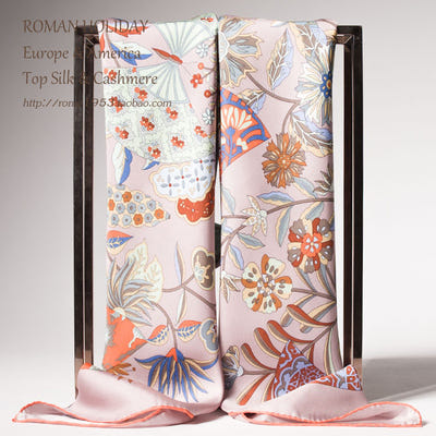 [해외]니트 스카프 머플러 커스텀급 130g 꽃나비댄스 유러피안 프리미엄 파운드 트윌 실크