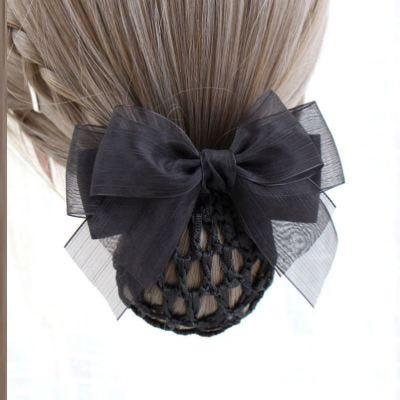 [해외]머리망 호텔 아르바이트 은행직업 헤어핀 간호사 헤어밴드 출근망 체크 견사 리본머리