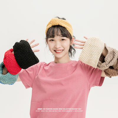 [해외]머리망 호텔 아르바이트 니트 헤어밴드 여성 레드썬 복고 프렌치 스포츠 큐티리본