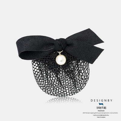 [해외]머리망 호텔 아르바이트 직업 머리띠 여자 간호사 리본 스튜어디스 출근 그물망 심플