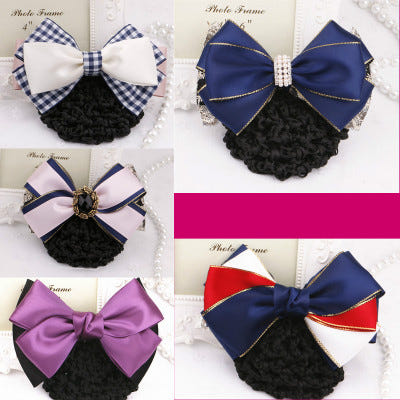 [해외]머리망 호텔 아르바이트 프로 두화은행 간호사 헤어핀 리본 판 물업호텔 워크헤드 플라워