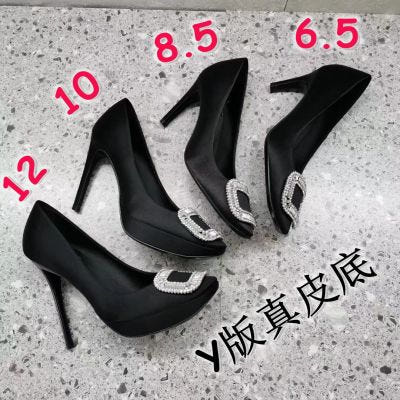 [해외]통굽 펌프스 삼십대 킹스맨과 같은 ssrv 여성화 큐빅 단화 하이힐 명원 웨딩화