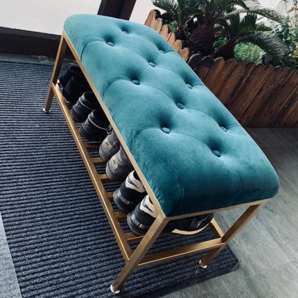 [해외]약국 병원 로비 벤치 신발 교체의자는 문어귀로 긴 걸상을 신고 북유럽 현대식 다목적 신발장으로 들어가서 신발장을 수납한다