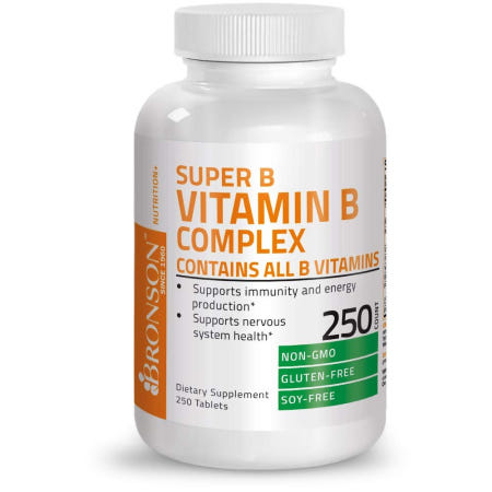 [해외]브론슨 복합 비타민B군 콤플렉스 250정 Bronson Vitamin B Complex (미국배송)