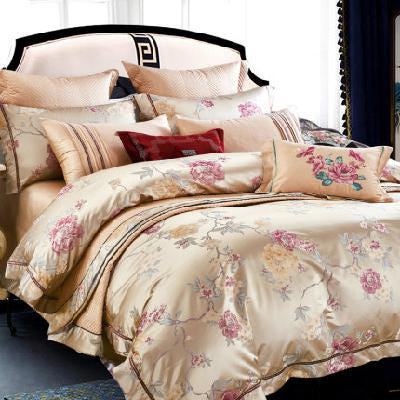 [해외]럭셔리 이불 세트 요대거호화현대유럽식웨딩침대세트공단자가드8종G1ML-HJJS