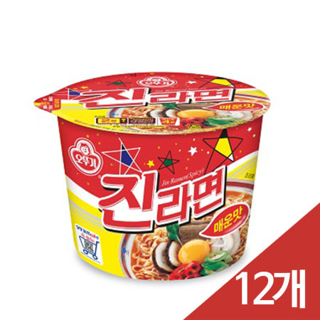 오뚜기 진라면 110g 용기 매운맛, 12개 한박스