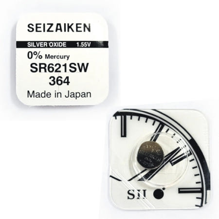 세이코 SEIKO 세이자이켄 시계배터리 364(SR621SW) - 1알 SILVER 배터리