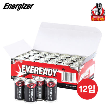 에너자이저 에버레디 망간 건전지 D 2입x6개(총12입)