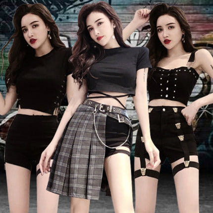 [해외]폴댄스 봉 의상 소품 클럽 여가수 바텐더 재즈댄스 ds공연복 현대강력 재질 무희세트