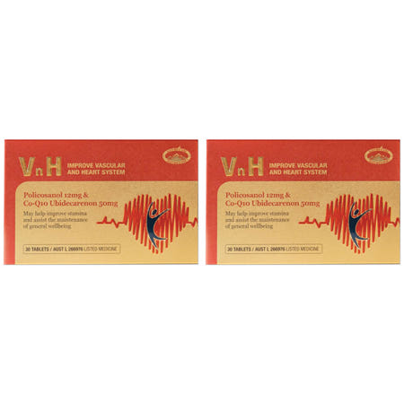 [해외]Nature's Top VnH Policosanol Co-Q10 호주 네이처스탑 VnH 폴리코사놀 12mg 코큐텐 50mg 30T 2팩