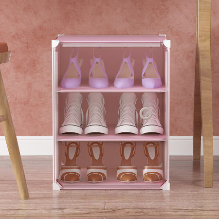 [해외]미니 수납장 투명 키큰 간편수납 틈새 신발정리함 신발 아파트 신발장 슬림 현관 입구 쉬운