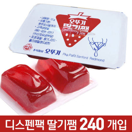 오뚜기 딸기쨈 디스팬팩 12g X 240개 1박스