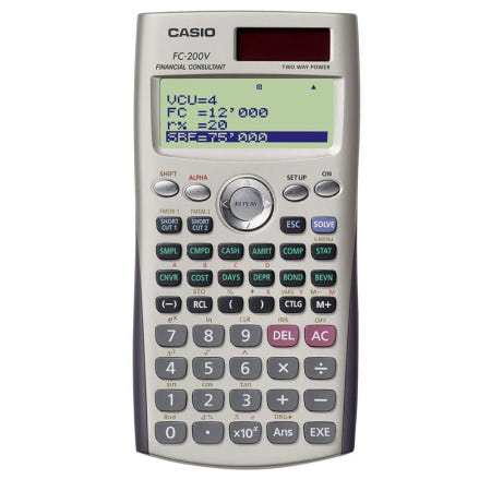 [해외]카시오 금융 계산기 FC-200V Casio FC-200V Financial Calculator with 4-Line Display