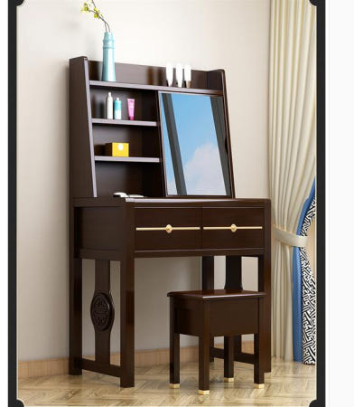 [해외]전체 단단한 나무 침실 작은 가족 온라인 빨간 간단한 다기능 멀티 여학생 유럽풍 화장대