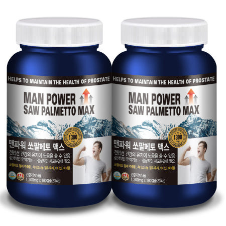 헬스프랜드 캐나다 맨파워 쏘팔메토 맥스 1300mg 180캡슐, 2개