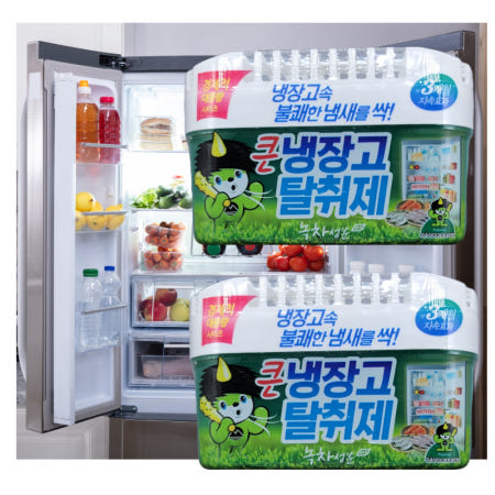 산도깨비 녹차 큰 냉장고 탈취제 420g 악취제거 2개