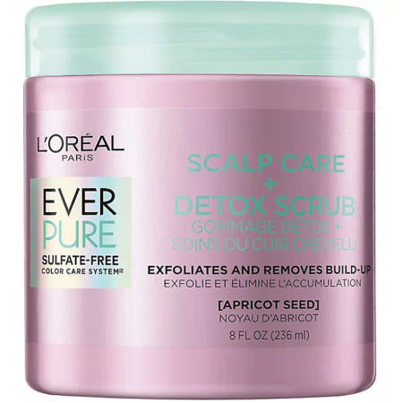 [해외]L'Oreal 로레알 에버퓨어 스칼프 두피 케어 스크럽 트리트먼트 살구씨 맨솔 236ml