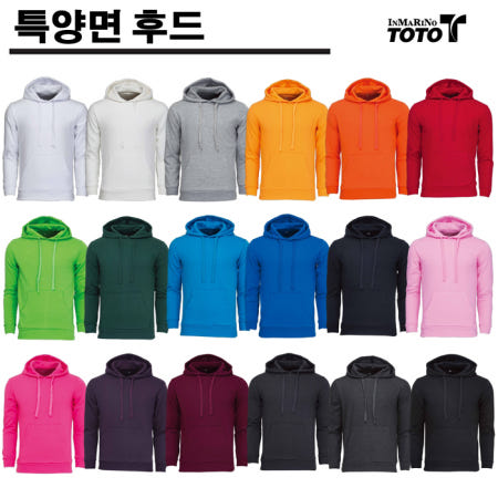 [토토티]토토 특양면 후드티 (색상18종) 남녀공용 무지후드티