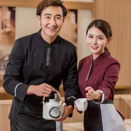 [중국협력사][해외]서빙복 서빙 유니폼 요식업 중식당 중국집 가게 알바 직원 식당 근무복 호텔 레스토랑 작업복 여성 가을 겨울 근무복