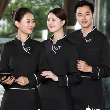 [중국협력사][해외]중식당 중국집 요식업 유니폼 남성 여성 레스토랑 호텔 음식점 서빙복 서빙 알바 직원 근무복 식당 긴팔 홀서빙복