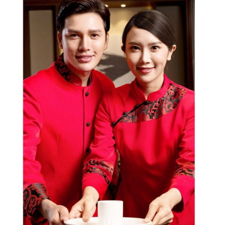 [중국협력사][해외]서빙 유니폼 서빙복 요식업 중식당 중국집 가게 알바 식당 근무복 긴팔 호텔 레스토랑 옷