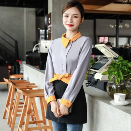 [중국협력사][해외]레스토랑 호텔 직원 가을 겨울 셔츠 유니폼 식당 음식점 서빙복 카페 알바 근무복