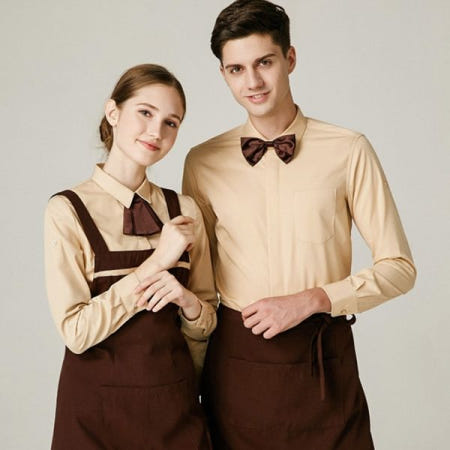 [중국협력사][해외]커피숍 카페 바리스타 셔츠 유니폼 음식점 알바 복장 식당 홀서빙 서빙복 남성 여성 근무복