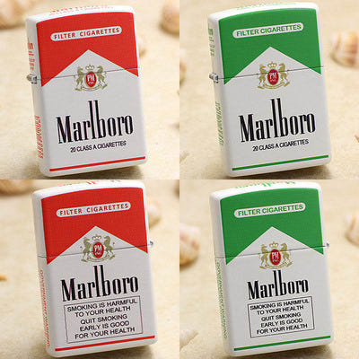 [해외]지포 라이터 특이한 ZIPPO 고급 선물용 복고풍 빈티지 만족 커스텀 페인팅 레드 로고 말보로 남성선물