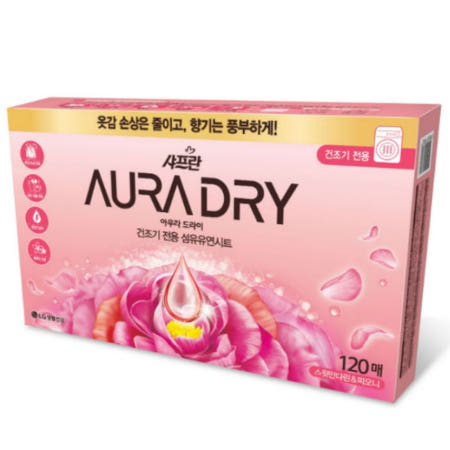 샤프란 아우라 드라이 스윗만다린 피오니향 120매 건조기 시트