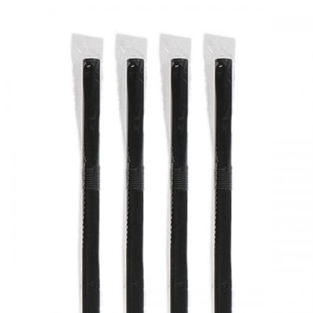 [스트로우_자바라] 7mm/25cm 블랙 자바라. 개별포장 (5000ea/1BOX). pp재질, 순수 국내 제작
