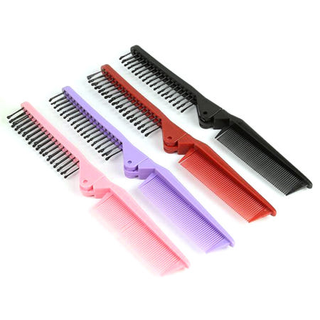 접이식 붙임 머리 빗 포마드 가르마 쪽빗 이중 꼬리빗 두피 마사지 남자 여자 이용사 엉킴방지 촘촘한 앞머리 공주 일자 미용실 헤어 브러쉬