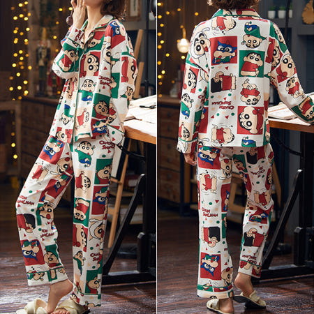 [또와요협력사][해외]짱구 울랄라 수면 가족 빅사이즈 면 잠옷 파자마 파티 사이트