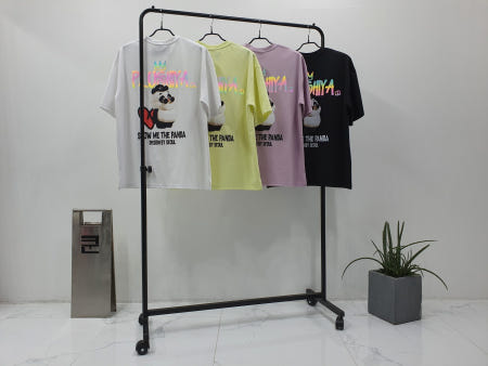 [쿤 협력사]쿤 koon 무료배송 쿨 드라이 리플렉터 스카치 레터링 팬더 전사 프린트 반팔 티셔츠 남자 여자 공용 커플티셔츠