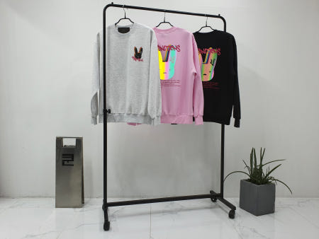 쿤 koon 무료배송 합포 면 스마일 네온 형광 레빗 스카치 프린트 라운드넥 긴팔 맨투맨 티셔츠 남자 여자 공용 커플 맨투맨