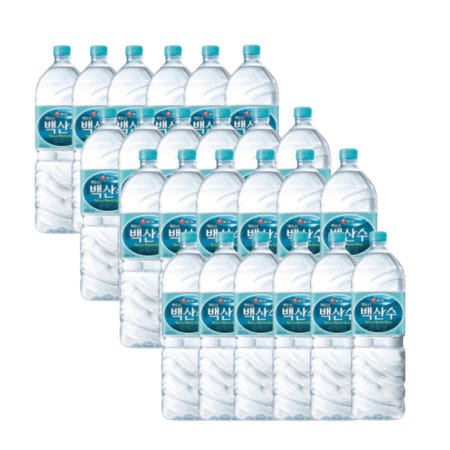농심 백산수 2L X24 병 미네랄워터 생수 유라벨