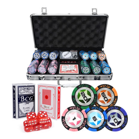 [모핏코리아]정품 카지노칩 고급형 스타 300P 풀세트 포커 홀덤 보드 게임