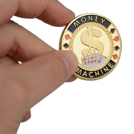 [해외]품 커 카드 가드 수호자 금속 토큰 동전 플라스 커버 텍사스 칩 세트카지노 돈 기계