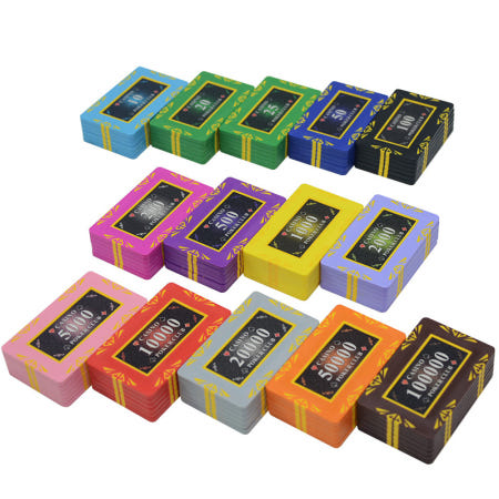 [해외]pc 대외 무역 커 칩 세트 바카라 마작 카드 놀이 게임 사각형 클 테이블