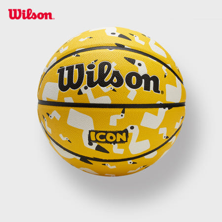 [Wilson][해외]NBA NCAA 윌슨 농구공 ICON 옐로우 PU 7호 실내외 한정판 WZ2011302