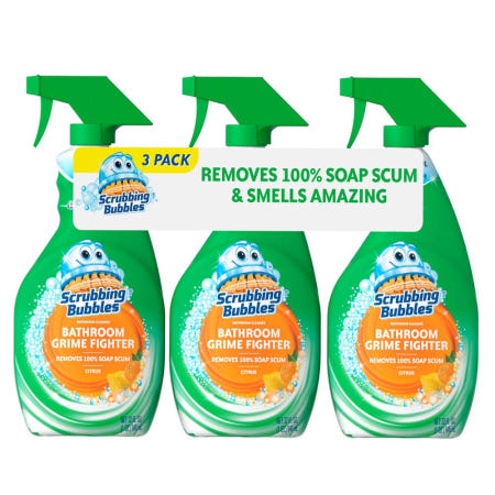 [해외]Scrubbing Bubbles Bathroom Grime Fighter 스크러빙 버블스 욕실 그라임 물때 파이터 스프레이 시트러스 907g 3개입