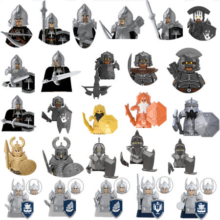 [해외]75 새로운 스타일 미니로드 링 엘프 오크 육군 드워프 로한  게임 왕좌 군인 빌딩