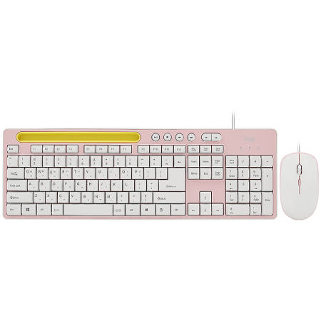 TGIC 컴퓨터 TGC MK320 유선키보드 마우스 세트 핑크 고급 마우스패드 제공