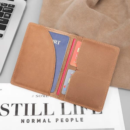 [해외]남자가죽가방 직수입 가방남자 카드 지갑 가죽 여권 가방 크레이지 호스 가죽 문서 클립 멀티 카드 슬롯 대용량 여행 티켓 클립 지갑