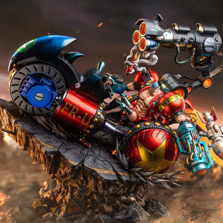 [해외]원피스 프랑키 슈퍼 검은 코뿔소 FR-U 4호 대형 레진 피규어 스테츄 DT Studio