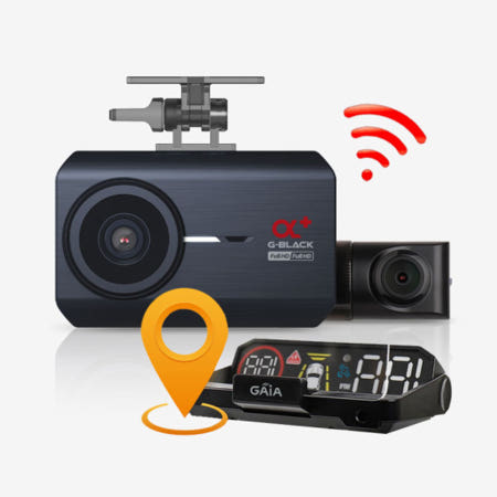 지넷시스템 드림아이 블랙박스 G-BLACK 알파 플러스 32GB / 헤드업디스플레이 DHUD100 + Wi-Fi 동글 패키지