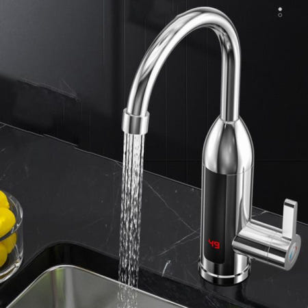 [해외][무료배송]전기 온수기 주방 수도꼭지, 싱글 홀, 인스턴트 난방, 수돗물 스트림 믹스 분무기, 싱크 데크 장착, 수돗물 히터
