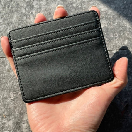 [드림로켓 협력사]미니 가죽 명함 지갑 비건 카드 여자 남자 교통카드 보관함 명함첩 블랙 학생 성인 파우치 홀더 쿠폰 슬롯 슬림