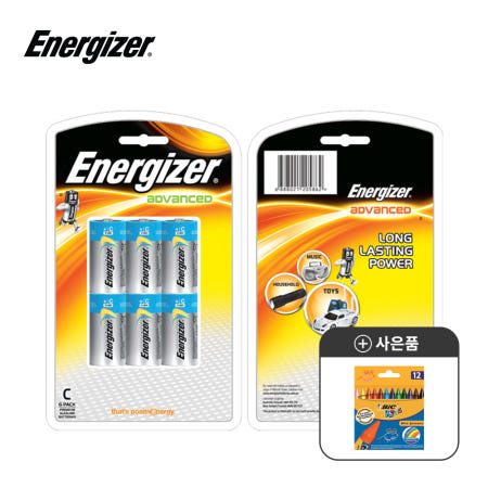 에너자이저 어드밴스 건전지 C 6입 + 사은품